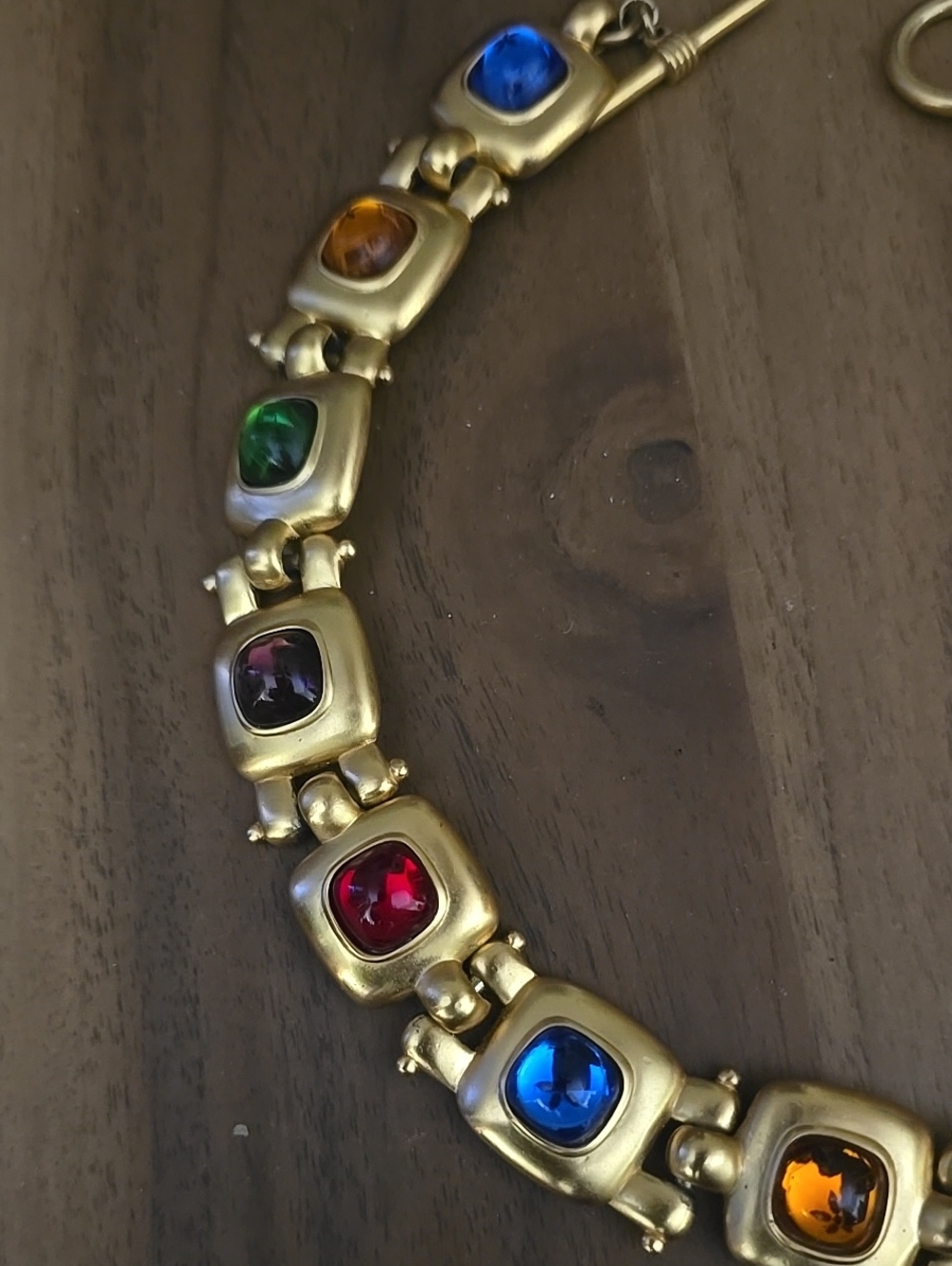 Anne Kline ,Multi-Color Gold Plated Stone Link Necklace - Women Jewelry - Picture 5 of 5